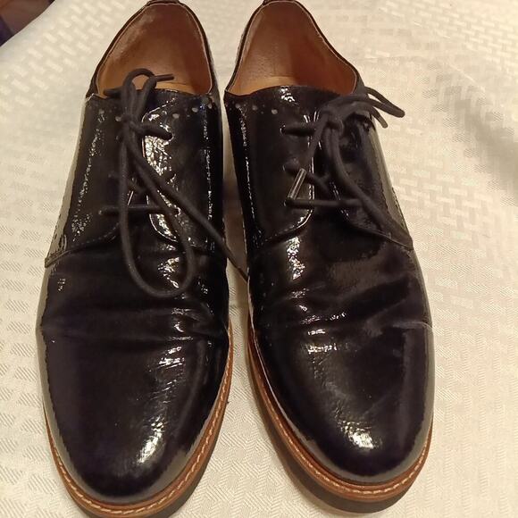 Franco Sarto Shoes - Franco Sarto Women's 9.5 M Patent Leather Carlees Black Loafers Preppy Academia